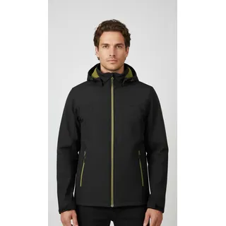 Softshelljacke ICEPEAK "BRIMFIELD", Herren, Gr. 54, schwarz, Softshell, Obermaterial: 95% Polyester, 5% Elasthan, normal, hoch geschlossener Ausschnitt, mit verstellbarem Klettverschluss, Jacken Softshelljacke, für sportliche Aktivitäten, winddicht, wasserabweisend