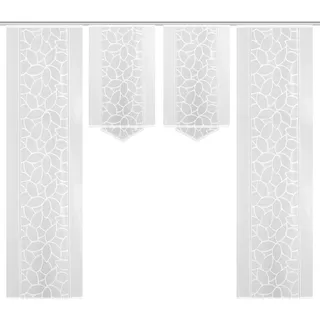 HOME WOHNIDEEN Schiebegardine »JENNA« Klettband 4 Stk. tlg. Schiebevorhang Jacquard Set, weiß