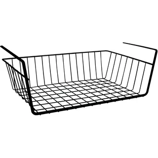 MSV Hängekorb Aufbewahrungskorb aus Metall 39 x 26 x 14 cm Schwarz