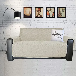 JEMIDI Sherpa Schonbezug Sofaschutz Schutzbezug Sofahusse Schoner Sofabezug Sofaschonbezug Sofa Überwurf Sofa Überdecke für 3 Sitzer (Beige)