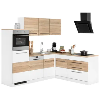 kochstation Winkelküche L-Form 230 cm weiß