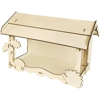Pebaro 848/8L Holzbausatz Vogelhaus Lasercut, 3D Puzzle, Holzpuzzle