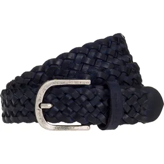 Flechtgürtel TAMARIS, Damen, Gr. 110, blau, Rindsleder, Flechtoptik, Gürtel Flechtgürtel, individuell verstellbar