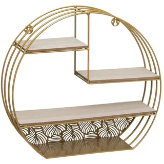 Wandregal Hängeregal gold braun Dekoration Hängeregal 36x10x39 cm Loft Deko