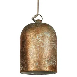 Creative Cables Textile Mini Bell Xs 1.2 M Hängelampe Mit Glühbirne - Copper Green / White - One Size