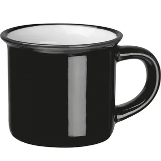 noTrash2003 4er Set Espressotassen im Retro Look Vintage Style aus Keramik mit 60 mL Nostalgielook (Schwarz (4))