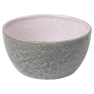 BITZ Schüssel, Schale, Müslischale, Snackschale aus Steingut, 14 cm im Durchmesser, Grau/Hellrosa