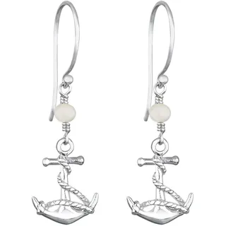 Elli Ohrhänger Anker Zuchtperlen Weiß 925 Sterling Silber 30