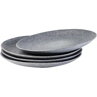 gipfelstück Teller-Set Moos'N'Stein 27 cm grau 4er Set