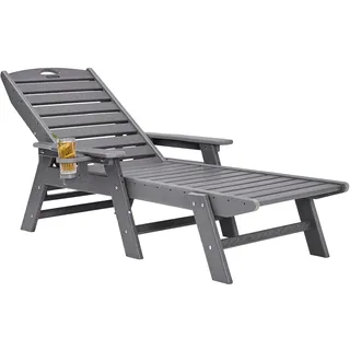 Vevor Sonnenliege 181 x 60 x 30 cm Grau