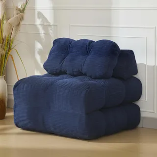 GarveeHome 3-in-1-Klappsofa Aus Cord, Gepolstert Einzelsofa Mit Abnehmbarem Und Maschinenwaschbarem Bezug, Bodenbett Mit Rückenlehne, Für Schlafzimmer Und Wohnzimmer, 190 x 87 x 22 cm