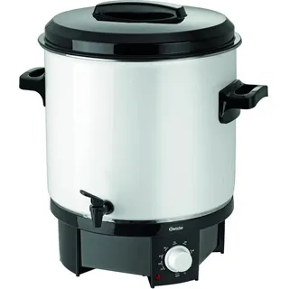 Bartscher Glühweintopf / Einkochtopf GE 28, 21L, Emaille-Beschichtung, 200049 - Silber, Schwarz