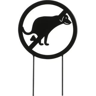 Mica Decorations Gartenstecker Hundhalter Figur Hund Schwarz Rost 18 cm x 29 cm