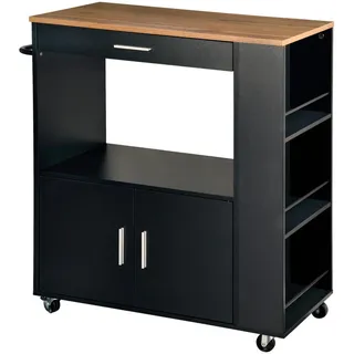 KESPER Servierwagen FSC", grau (graun, braun), B:75cm H:88cm T:40cm, Holzwerkstoff, Rollwagen, Küchenwagen, mit 4 voll beweglichen Lenkrollen