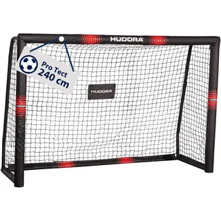 Hudora Fußballtor Schwarz/Rot 240 x 160 cm