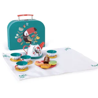 HaPe Spielset Teestunde - Tee-Set mit Koffer, Küchenzubehör, auch für unterwegs, Küchen-Rollenspiel, Lernspielzeug für Kinder ab 3 Jahren