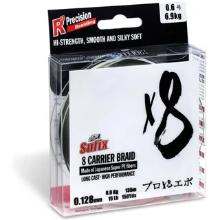 SUFIX Geflochtene x8 Angelschnur 300m Grün 15,5kg 0,185mm
