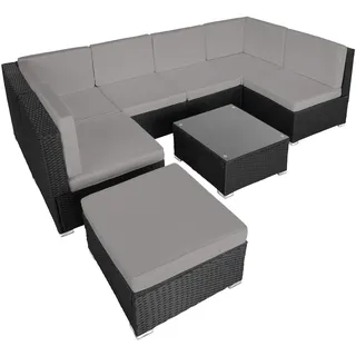 Tectake Venedig Loungeset schwarz/grau