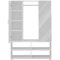 Bild von Kleiderschrank mit 4 Fächern und Spiegel 105x39,7x151,3 cm