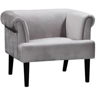 Atlantic Home Collection Sessel Charlie Samt 74 x 70 x 86 cm Grau