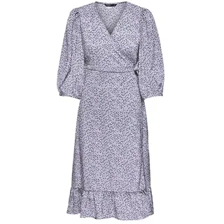 Only Olivia Wrap Midi Kleid Mit 3/4-ärmeln - Chinese Violet / Aop Nanna Flower - S