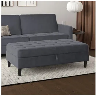 dorel home Stauraumhocker »Presley« Polsterhocker mit Stauraum, frei im Raum stellbar, Sitzhöhe 43 cm, grau