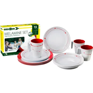 Brunner 0830160N.C8A, Rot, Weiß, Melamin, 4 Person(en), 4 Becken, 4 Stück(e), 300 ml - Rot, Weiß