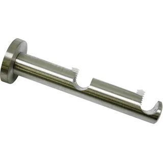 GARDINIA Vorhangstange New York 2-läufig Ø 12 mm 6 cm Silber/Weiß
