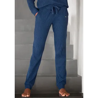 LASCANA Homewearhose Lounge-/ Strickhose mit praktischen Taschen, Loungewear, blau, meliert