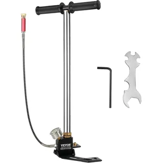 VEVOR Dreistufige Hochdruckluftpumpe 4500psi, Handpumpe Tragbare 30MPa, Luftpumpe Hochdruck Fahrradpumpe Luftpumpe für E-Bike Mountainbike Rennrad Komplettes Zubehör