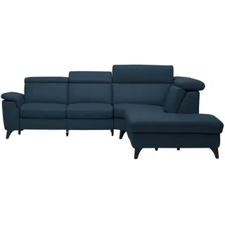 Cantus Ecksofa , Dunkelblau , Leder , Echtleder , Color-Finish-Leder , Uni , Ottomane rechts, L-Form , 285x239 cm , Typenauswahl, Bettkasten erhältlich, Fußauswahl, Lederauswahl, Stoffauswahl, seitenverkehrt erhältlich, Hocker erhältlich, Rückenfutter , Wohnzimmer, Sofas & Couches, Wohnlandschaften, Ecksofas