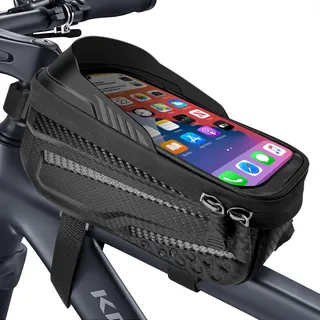 Fahrradtasche Rahmen,1.8L Wasserdicht Handytasche Fahrrad für Smartphone bis zu 6.8 Zoll,mit TPU Sensitivem Touchscreen für den männlichen Radsportler Fahrradzubehör,für Montainbikes,Rennrad, Ebikes