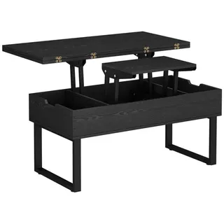 Vicco Couchtisch Lifty Schwarz 100 x 50 cm mit Liftfunktion, - Schwarz