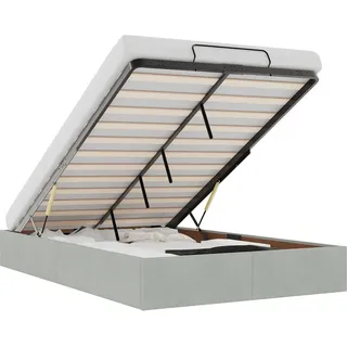 vidaXL Ottoman-Bett ohne Matratze Hellgrau 120x190 cm Samt