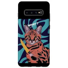 Hülle für Galaxy S10+ Halloween Katze Messer Design Witzige Tier Katzen