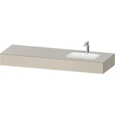 Duravit Qatego Einbauwaschtisch mit Konsole, 1600x550x170mm, Becken rechts, QA46940, Farbe: taupe supermatt