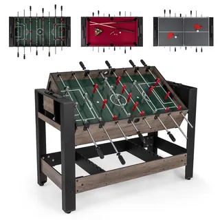 FANTASK 2-in-1 Drehbarer Multifunktionsspieltisch, Tischkicker Billard Komplett Set mit Zubehör, Spieltisch für Kinder und Erwachsene (124 x 60.5 x 84 cm)