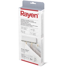 Rayen | Ausziehbarer ABS-Wäscheständer | 3 unabhängige Schnüre | Automatisches Einziehen der Schnüre | Wäscheständer für Innen und Außen | 15 m Trockenfläche | 28,5 x 11,5 x 3,5 cm | Weiß