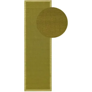 Kunstloft Sisalteppich Sana Grün 70x240 cm , Naturmaterialen , Beton Optik , Rechteckig , 70x1 cm , Gots , für Fußbodenheizung geeignet , Teppiche und Böden, Teppiche
