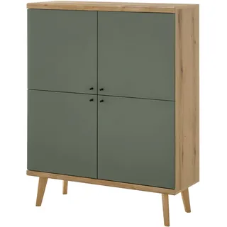 Home Affaire Highboard 107 x 134 x 40 cm Grün / Schwarz