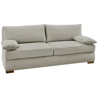 luma-home Dauer-Schlafsofa Federkern Topper Bettkasten B201/T110/H88 cm, Liegefläche 160x200 cm, Feincord Beige / 15151 , Textil , Füllung: Polyurethan (Pur) , einzeln stellbar,Rechteckig , 201x88x110 cm , Babymöbel & Kindermöbel, Kinderzimmer & Jugendzimmer, Schlafsofas