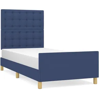 vidaXL Bettgestell mit Kopfteil Blau 80x200 cm Stoff - Blau