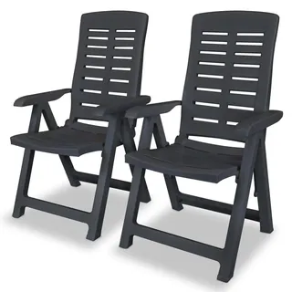vidaXL Verstellbare Gartenstühle 61 x 45 x 63 cm grau/silber 2 St.