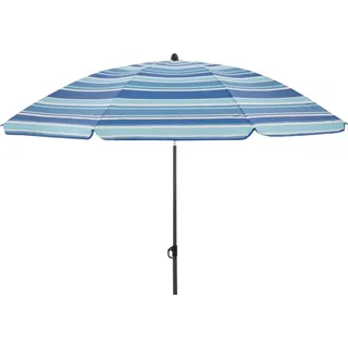 Derby Marktschirm COMO Ø 165 cm Blau-Mix mit Handöffner