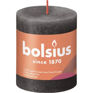 Bolsius Rustik-Kerze Shine 80/68 mm Stürmisches Grau