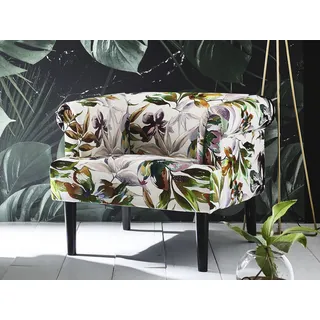 Atlantic Home Collection Sessel Charlie Samt 74 x 70 x 86 cm Weiß mit Wellenunterfederung