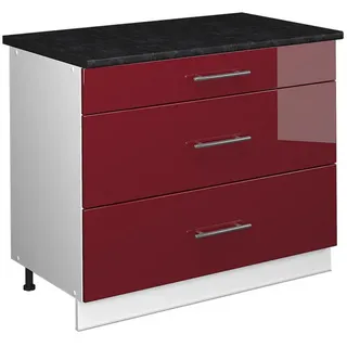 Vicco Unterschrank Fame-Line 100 x 82 x 60 cm Rot/Weiß