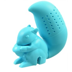 PhoneNatic Niedliches Tier Eichhörnchen - Hellblau - Tee-Ei aus Silikon (BPA-frei) für losen Tee Tee-Infuser