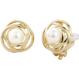 Traveller Ohrclip - Damen - weisse 10mm Perle - 22kt vergoldet - 113953