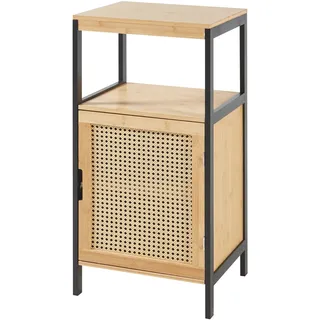 [en.casa] Badschrank Tervola 80x40x35cm Bambus Schwarz